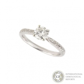 18k White Gold Round Brilliant Cut Diamond Ring 0.59ct G/SI1